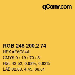 カラーコード: RGB 248 200.2 74 | qconv.com