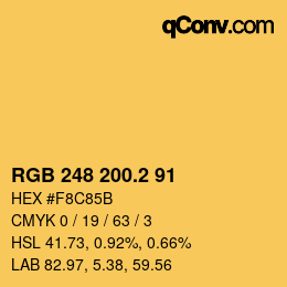 カラーコード: RGB 248 200.2 91 | qconv.com