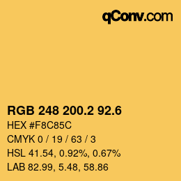 カラーコード: RGB 248 200.2 92.6 | qconv.com