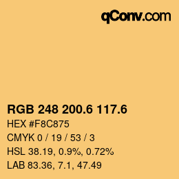 カラーコード: RGB 248 200.6 117.6 | qconv.com
