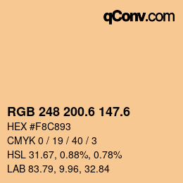 カラーコード: RGB 248 200.6 147.6 | qconv.com