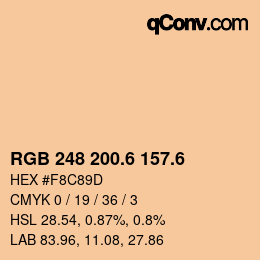 カラーコード: RGB 248 200.6 157.6 | qconv.com