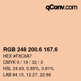 カラーコード: RGB 248 200.6 167.6 | qconv.com