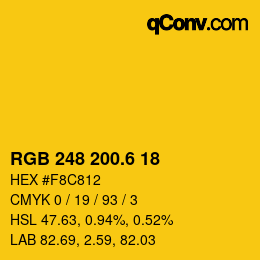 カラーコード: RGB 248 200.6 18 | qconv.com