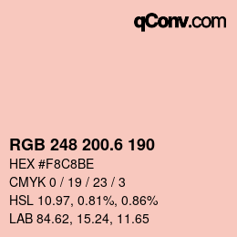 カラーコード: RGB 248 200.6 190 | qconv.com