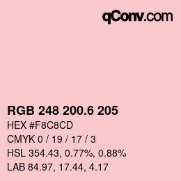 カラーコード: RGB 248 200.6 205 | qconv.com
