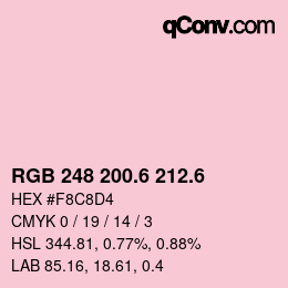 カラーコード: RGB 248 200.6 212.6 | qconv.com