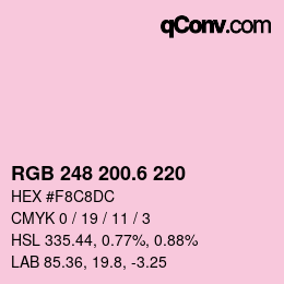 カラーコード: RGB 248 200.6 220 | qconv.com