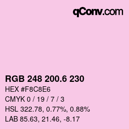 カラーコード: RGB 248 200.6 230 | qconv.com