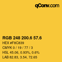 カラーコード: RGB 248 200.6 57.6 | qconv.com