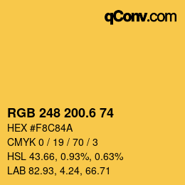 カラーコード: RGB 248 200.6 74 | qconv.com