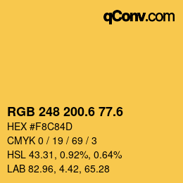 カラーコード: RGB 248 200.6 77.6 | qconv.com