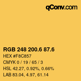 カラーコード: RGB 248 200.6 87.6 | qconv.com