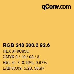カラーコード: RGB 248 200.6 92.6 | qconv.com