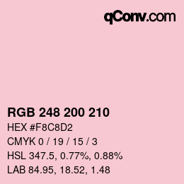 Color code: RGB 248 200 210 | qconv.com