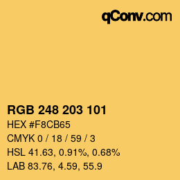 Color code: RGB 248 203 101 | qconv.com