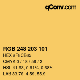 Code couleur: RGB 248 203 101 | qconv.com