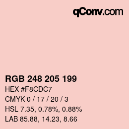 Color code: RGB 248 205 199 | qconv.com