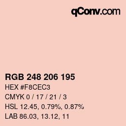 Código de color: RGB 248 206 195 | qconv.com