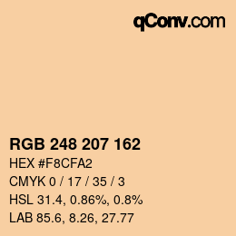 Color code: RGB 248 207 162 | qconv.com