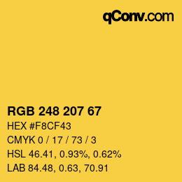 Color code: RGB 248 207 67 | qconv.com