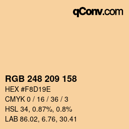 Color code: RGB 248 209 158 | qconv.com