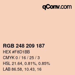 Color code: RGB 248 209 187 | qconv.com