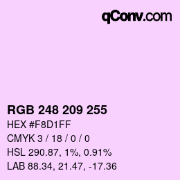 Color code: RGB 248 209 255 | qconv.com