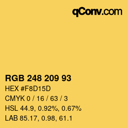 カラーコード: RGB 248 209 93 | qconv.com