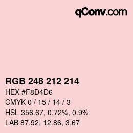 Farbcode: RGB 248 212 214 | qconv.com
