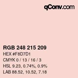 Color code: RGB 248 215 209 | qconv.com
