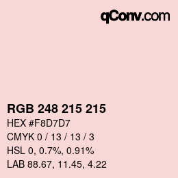 Color code: RGB 248 215 215 | qconv.com