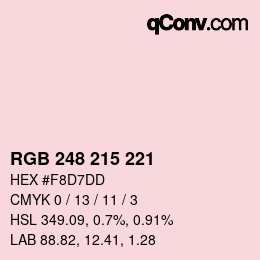Color code: RGB 248 215 221 | qconv.com
