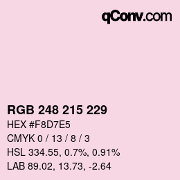 Color code: RGB 248 215 229 | qconv.com