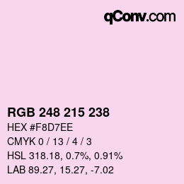 Color code: RGB 248 215 238 | qconv.com