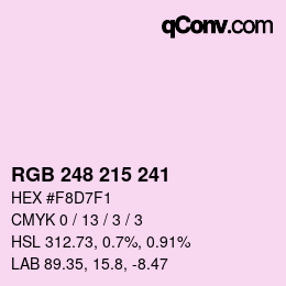 Color code: RGB 248 215 241 | qconv.com