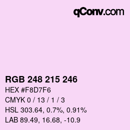 Color code: RGB 248 215 246 | qconv.com