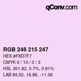 Color code: RGB 248 215 247 | qconv.com