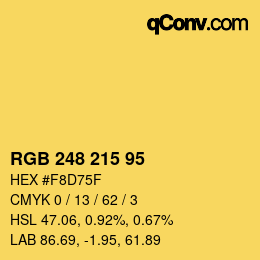 颜色代码: RGB 248 215 95 | qconv.com