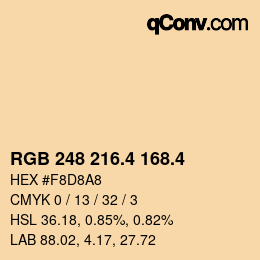 カラーコード: RGB 248 216.4 168.4 | qconv.com