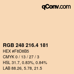 カラーコード: RGB 248 216.4 181 | qconv.com