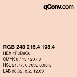 カラーコード: RGB 248 216.4 198.4 | qconv.com