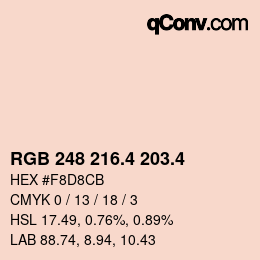 カラーコード: RGB 248 216.4 203.4 | qconv.com