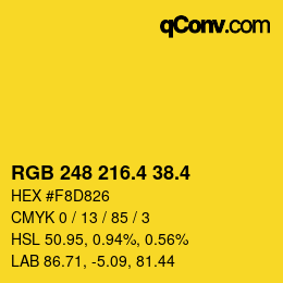 カラーコード: RGB 248 216.4 38.4 | qconv.com