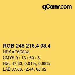 カラーコード: RGB 248 216.4 98.4 | qconv.com