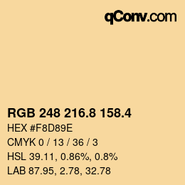 カラーコード: RGB 248 216.8 158.4 | qconv.com