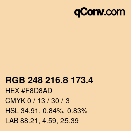 カラーコード: RGB 248 216.8 173.4 | qconv.com