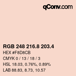 カラーコード: RGB 248 216.8 203.4 | qconv.com