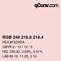 カラーコード: RGB 248 216.8 218.4 | qconv.com