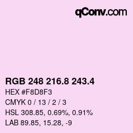 カラーコード: RGB 248 216.8 243.4 | qconv.com